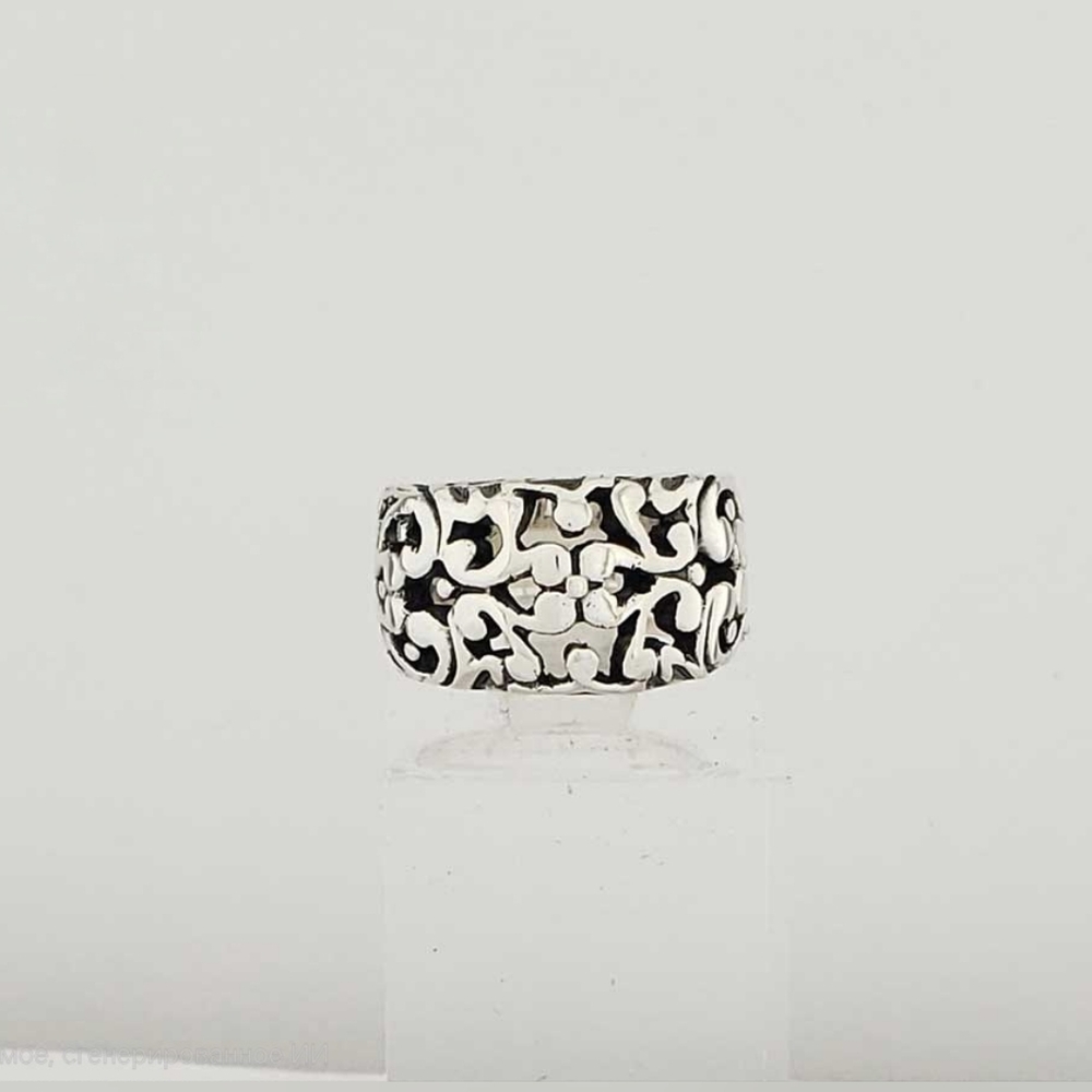 Taxco Mexico 925 Sterling Silver Wide Baroque Band Ring Size 7 12.9g